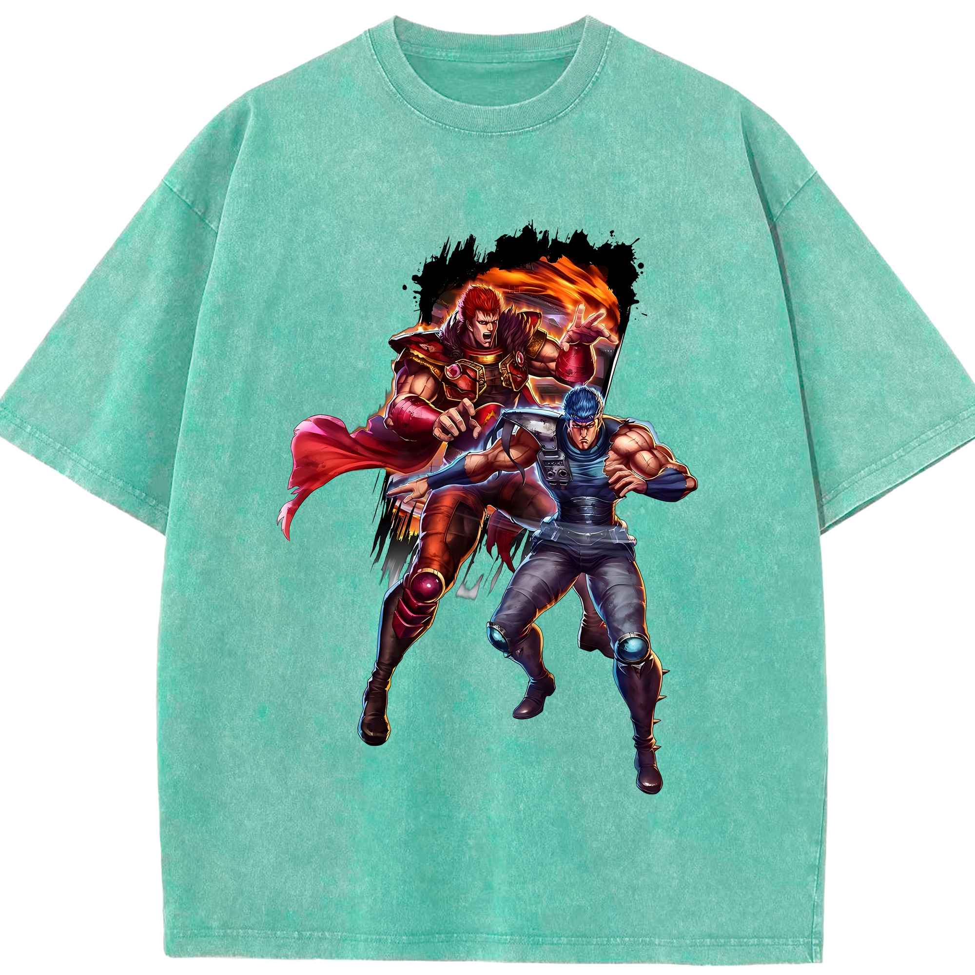 （画像用） 北斗の拳 Fist of the North Star 綿100% ヴィンテージ風 半袖Tシャツ（フロントプリント）